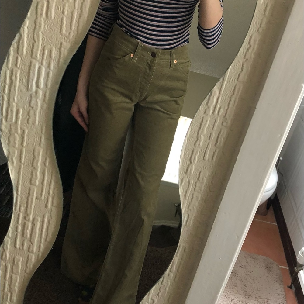 Levi's Olive Corduroy Flare Pants from the 70s